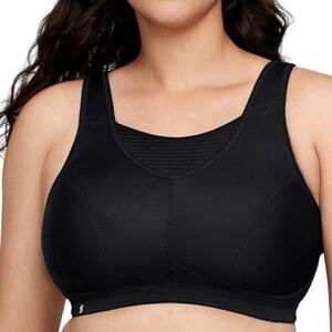 Glamorise Sport Bra Size 44H Black NWOT